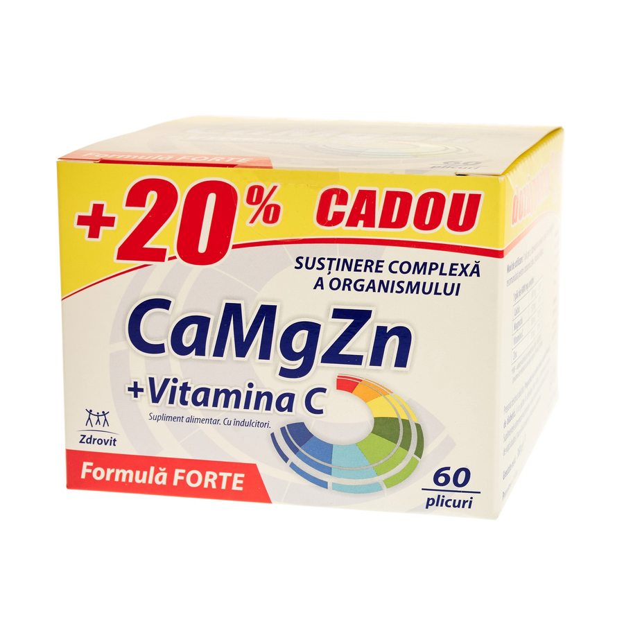 Ca Mg Zn + Vitamina C, 20 comprimate efervescente, Zdrovit : Farmacia Tei online
