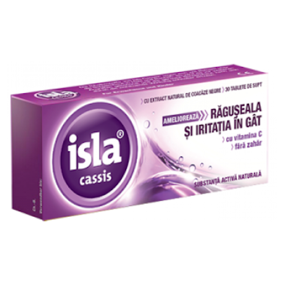 Tick Moving Championship Vitamine și suplimente: Isla Cassis, Raguseala si Iritatie in gat, 30  tablete