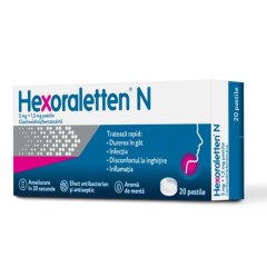 Hexoraletten N, 20 pastile, Johnson&Johnson