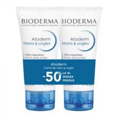 PACHET Atoderm crema de maini si ungii 50ml 1+1 (-50%) la al doilea produs, Bioderma 