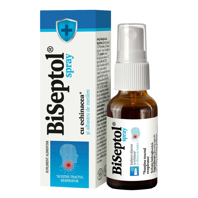 BiSeptol Spray cu Echinacea și Albastru de Metilen, 20 ml, Dacia Plant