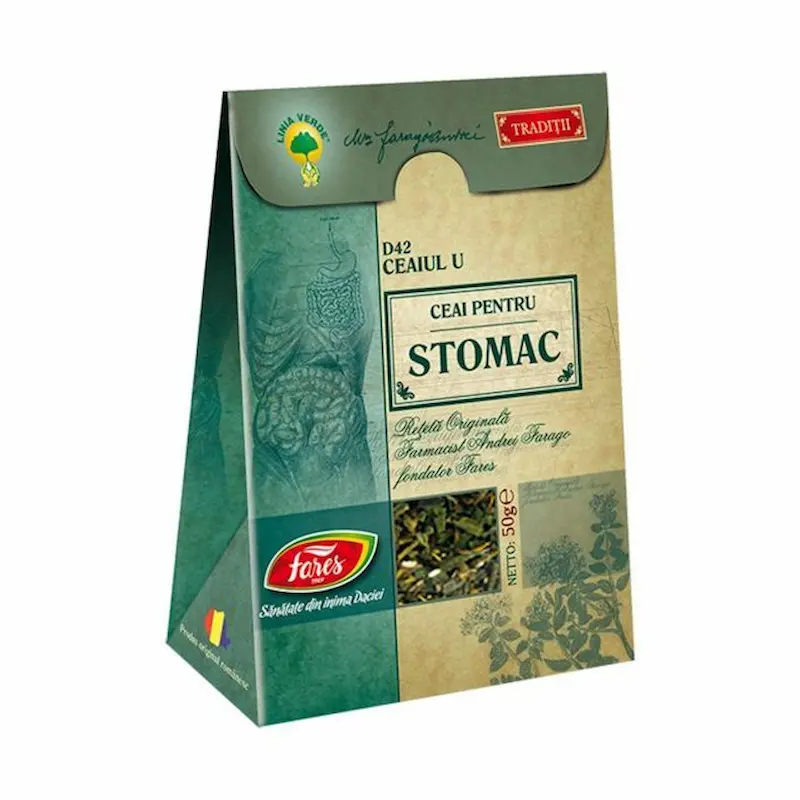Ceaiul U pentru Stomac D42 Fares, ceai din plante pentru confort gastric și digestiv