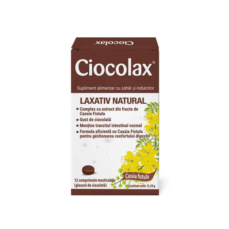 Ciocolax Laxativ Natural, 12 Comprimate Masticabile