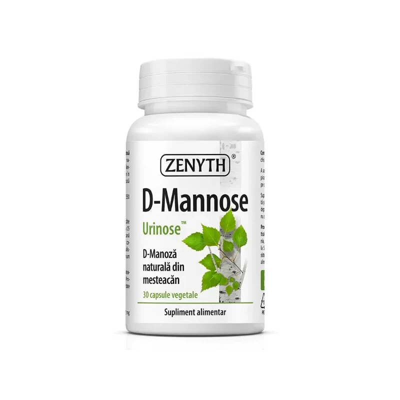 D-Mannose (D-Manoză) 550 mg, 30 capsule vegetale, Zenyth