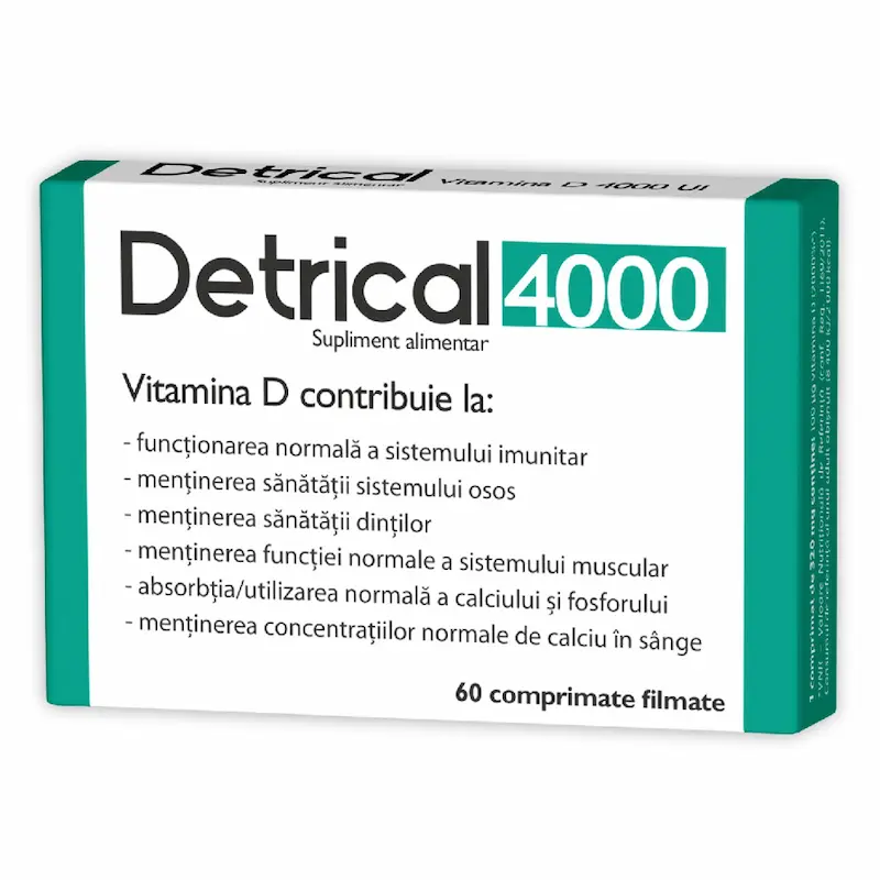 Detrical Vitamina D3 4000 UI 60 comprimate