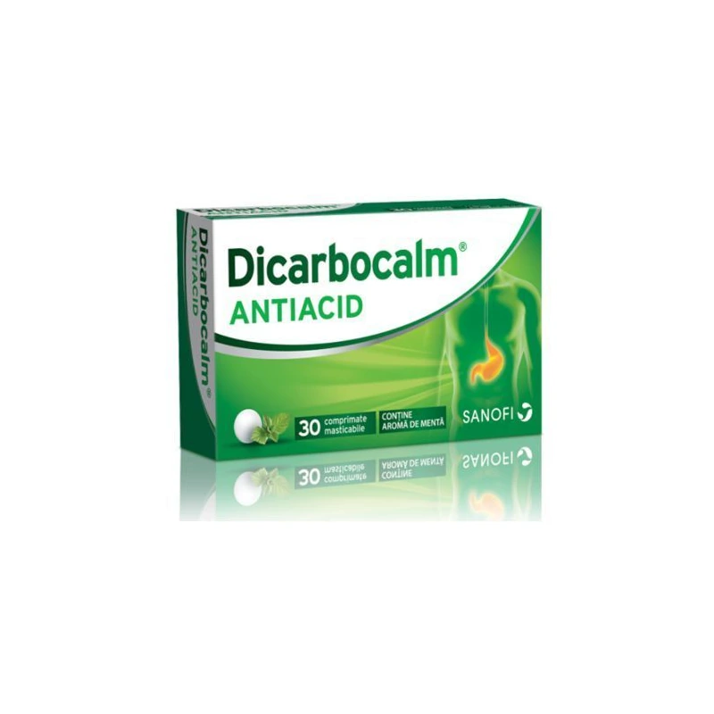 Dicarbocalm antiacid, 30 comprimate masticabile