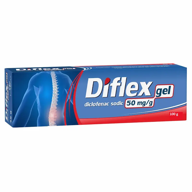 Diflex Gel Fiterman 100 g cu diclofenac sodic 50 mg/g pentru aplicare locală pe articulații și mușchi