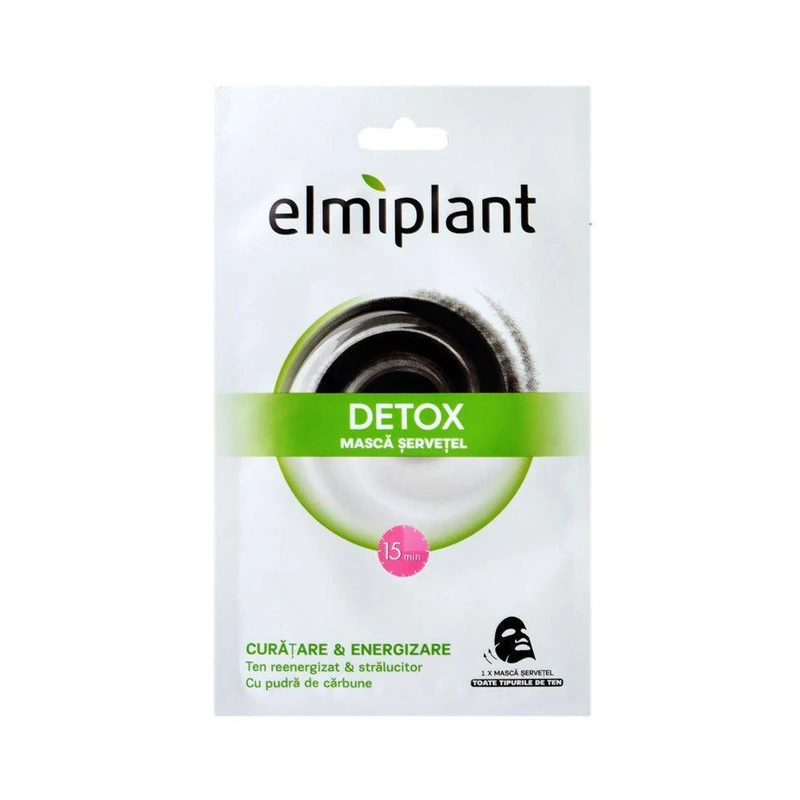 Elmiplant Detox, mască șervețel cu cărbune, 20 ml
