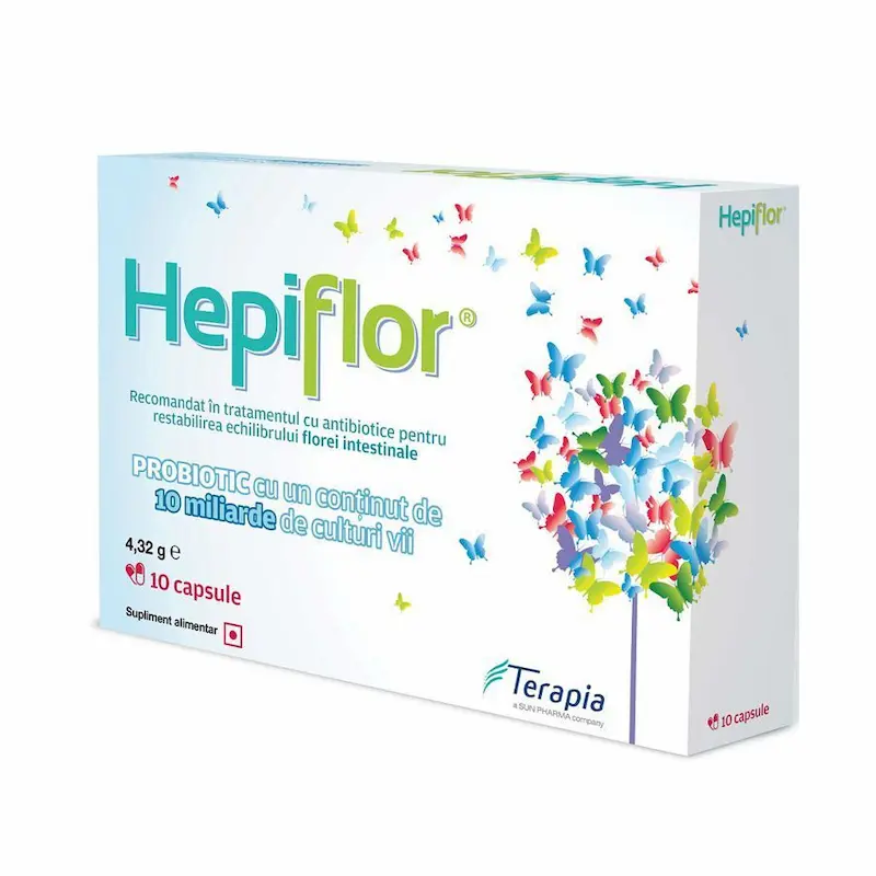 Hepiflor Terapia 10 capsule pentru susținerea florei intestinale și confort digestiv