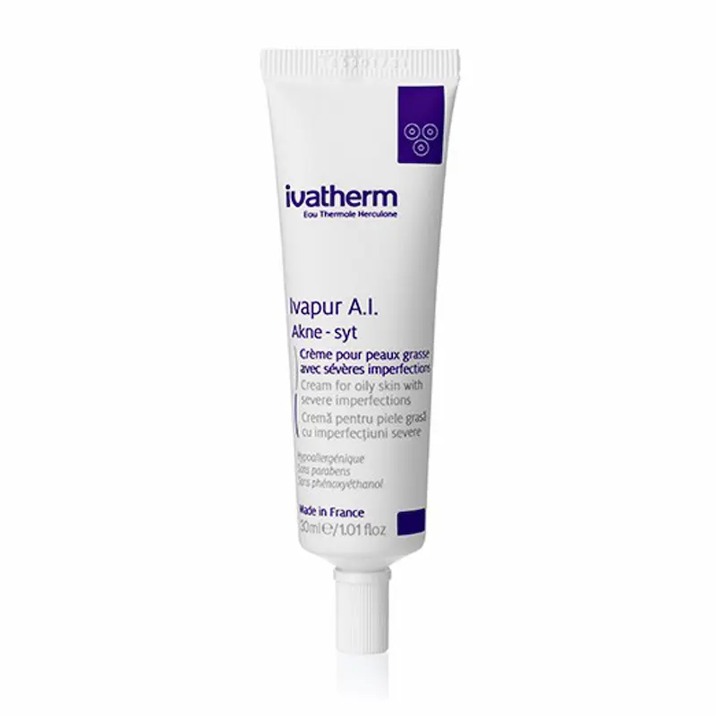 Ivatherm Ivapur AI Akne-Syt cremă 30 ml pentru piele grasă cu imperfecțiuni severe