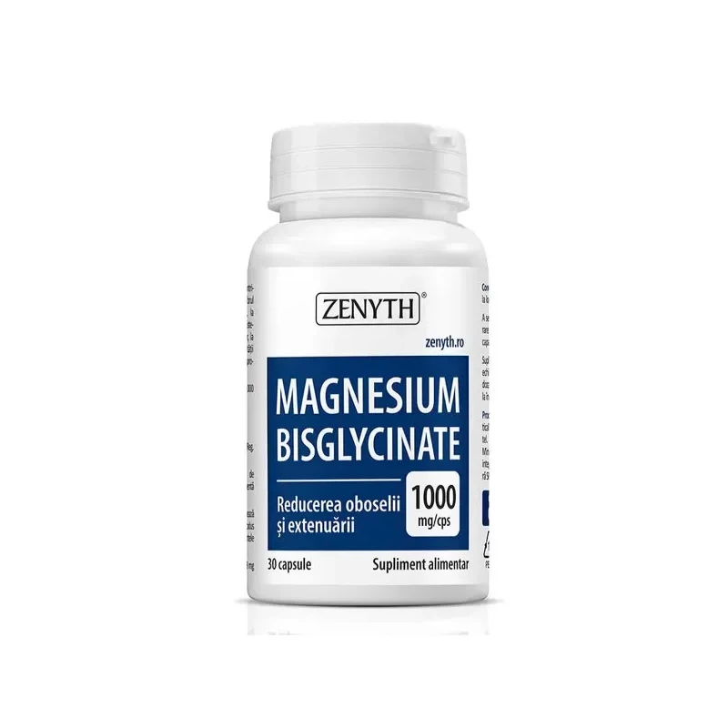 Magneziu Bisglicinat 1000 mg, 30 capsule vegetale, Zenyth