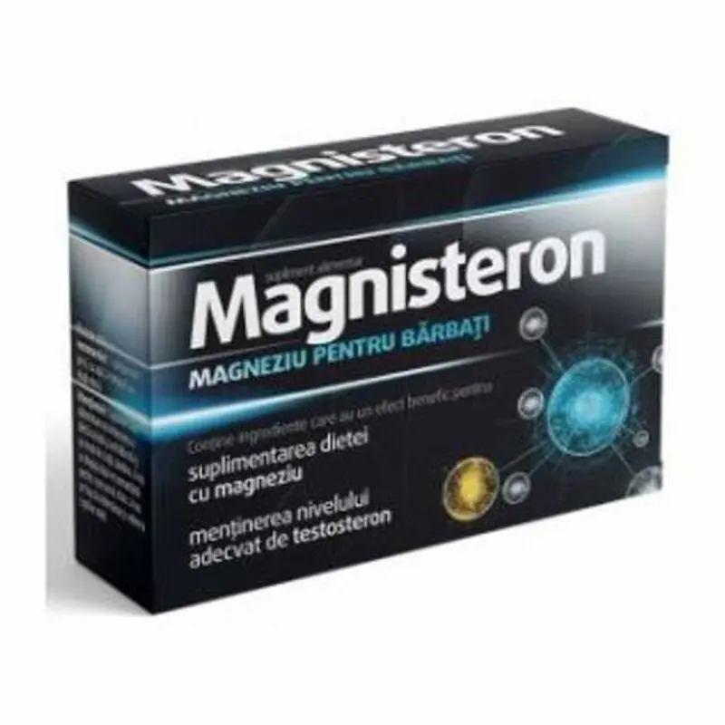 Magnisteron Aflofarm 30 comprimate cu magneziu, zinc, vitamina B6 și extract de Macă pentru bărbați