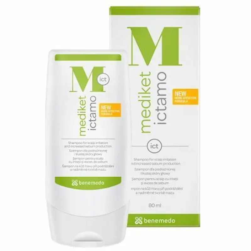 Mediket Ictamo șampon pentru dermatită seboreică, iritații și exces de sebum 80ml Benemedo