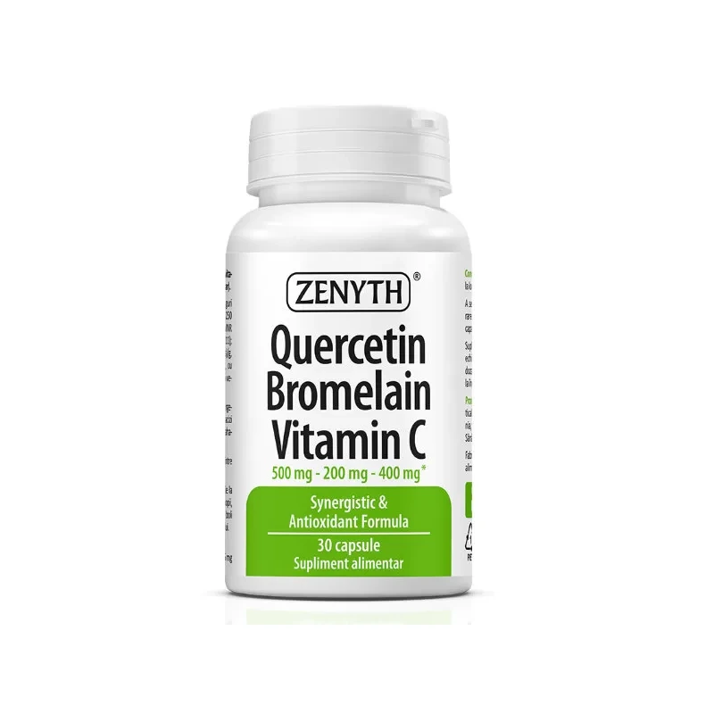 Quercetină, Bromelaină și Vitamina C, 30 capsule, Zenyth