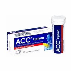 ACC Optima 600 mg Sandoz 10 comprimate efervescente cu acetilcisteină pentru secreții bronșice vâscoase