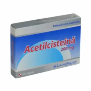 Acetilcisteină Laropharm 200 mg cutie cu 20 capsule mucolitice pentru secreții bronșice
