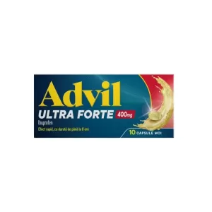 Advil Ultra Forte 400 mg ibuprofen, 10 capsule moi