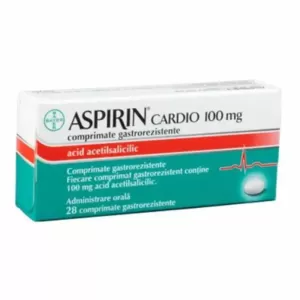 Aspirin Cardio 100 mg Bayer 28 comprimate gastrorezistente cu acid acetilsalicilic pentru circulația sângelui