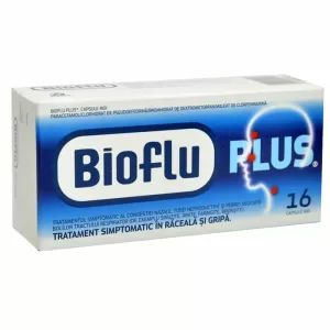Bioflu Plus Răceală și Gripă 16 capsule moi