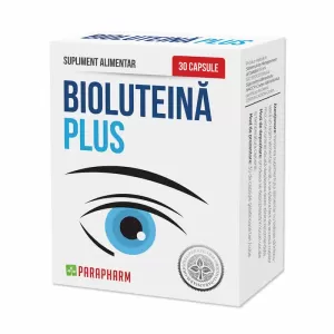 BioLuteina Plus Parapharm 30 capsule cu afin, carotenoizi naturali, vitamina B2 și seleniu pentru vedere normală