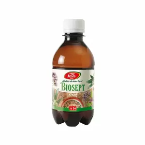 Flacon Biosept Fares 250 ml, sirop cu propolis, vitamina C și extracte vegetale pentru imunitate și confort respirator
