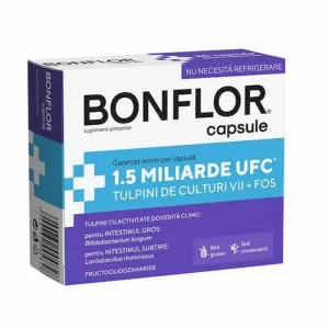 Bonflor Fiterman 20 capsule gastrorezistente cu probiotice și prebiotice pentru flora intestinală
