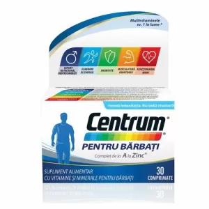 Centrum pentru Bărbați de la A la Zinc GSK 30 comprimate cu vitamine, minerale și oligoelemente