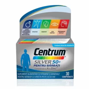Centrum Silver 50+ pentru Bărbați GSK 30 comprimate cu vitamine minerale și oligoelemente