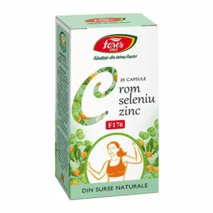 Crom Seleniu Zinc Fares 30 capsule cu oligoelemente pentru glicemie normală, tiroidă, imunitate, piele și păr