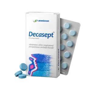 Decasept Amniocen 24 comprimate cu vitamine și uleiuri esențiale pentru confortul cavității bucale și al gâtului