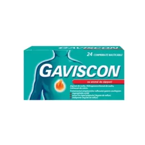 Gaviscon cu aromă de căpșuni, 24 comprimate masticabile