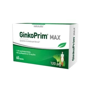 GinkoPrim Max 120 mg, cu magneziu și zinc, 60 tablete, Walmark