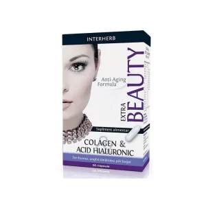Interherb Extra Beauty, colagen și acid hialuronic, 30 capsule