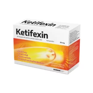 Ketifexin 50 mg, 10 plicuri cu granule pentru soluție orală