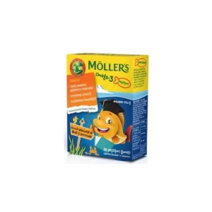 Möller’s Omega-3 Peștișori, lămâi și portocale, 36 jeleuri, Orkla Health