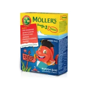 Möller’s Omega-3 Peștișori, lămâie verde și căpșuni, 36 jeleuri, Orkla Health
