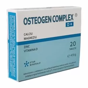 Osteogen Complex 20 Tablete cu Calciu, Magneziu, Zinc și Vitamina D3