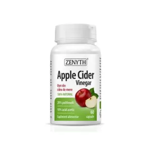 Oțet din cidru de mere 500 mg, 60 capsule vegetale, Zenyth