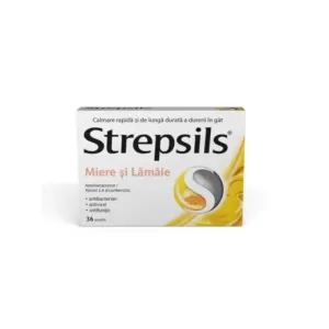 Strepsils Miere și Lămâie, 36 pastile pentru dureri în gât