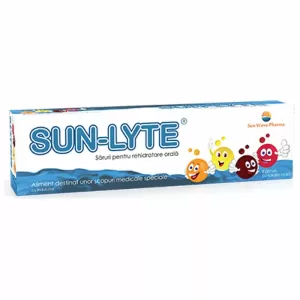 Sun Lyte săruri pentru rehidratare orală 8 plicuri cu electroliți și glucoză