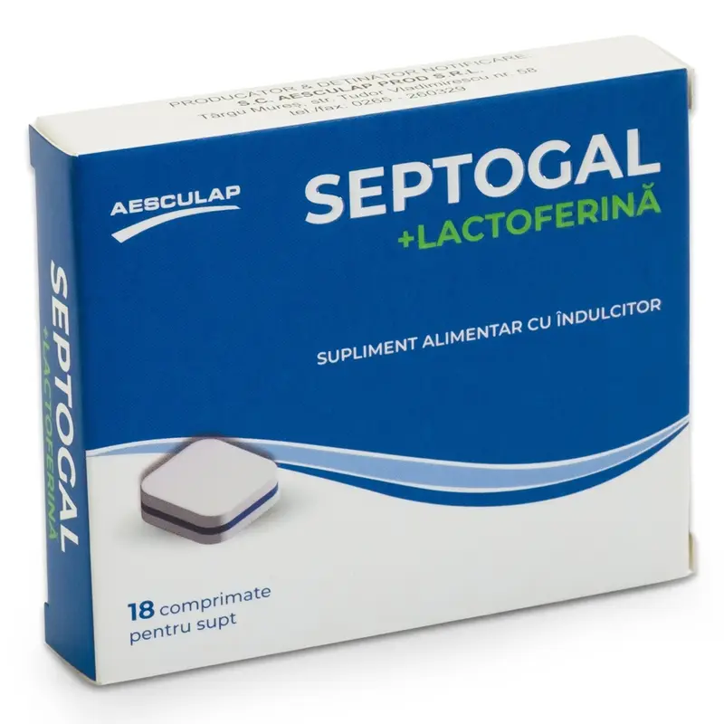 Septogal + Lactoferină, 18 Comprimate pentru Supt