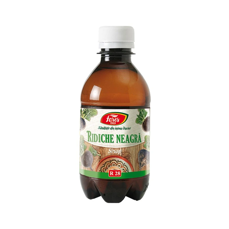 Sirop de ridiche neagră R28 pentru tuse, 250 ml, Fares
