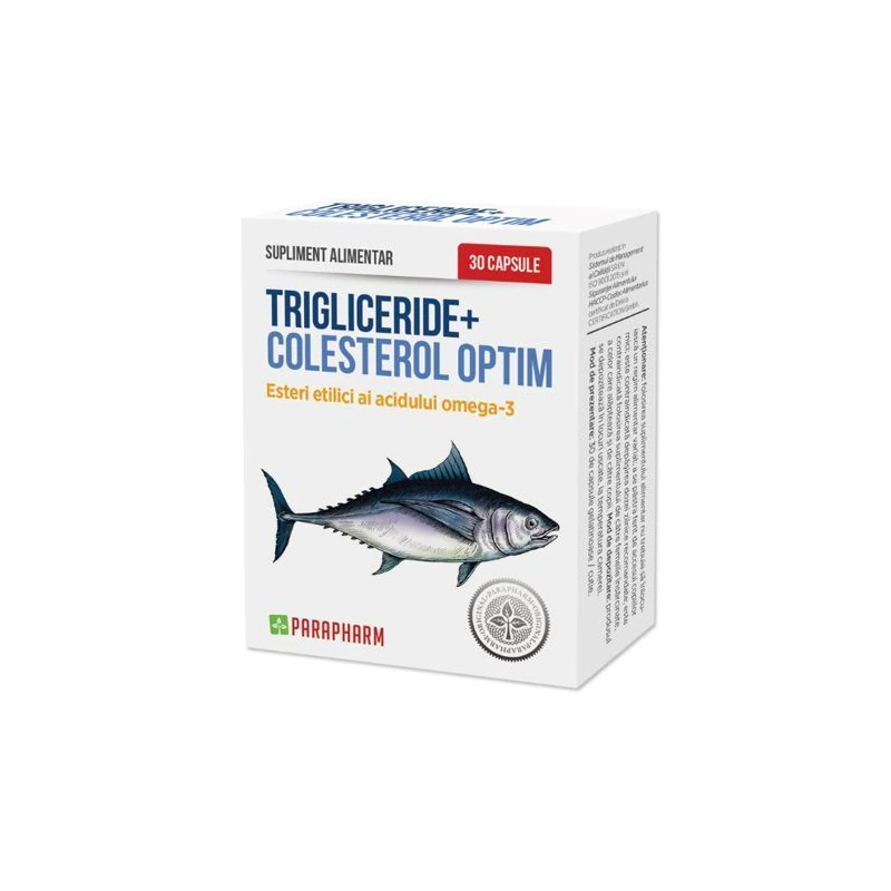 Trigliceride + Colesterol Optim cu Omega-3, 30 capsule, Parapharm