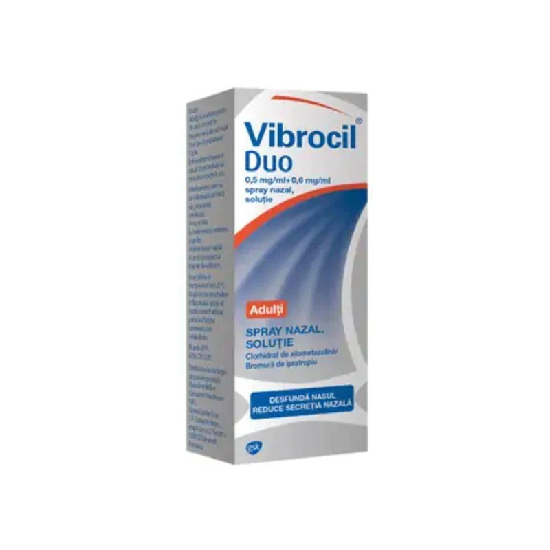 Vibrocil Duo 0,5 mg/ml + 0,6 mg/ml spray nazal, 10 ml