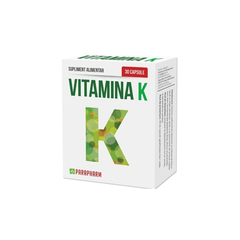Vitamina K1 100 µg, 30 capsule moi, Parapharm