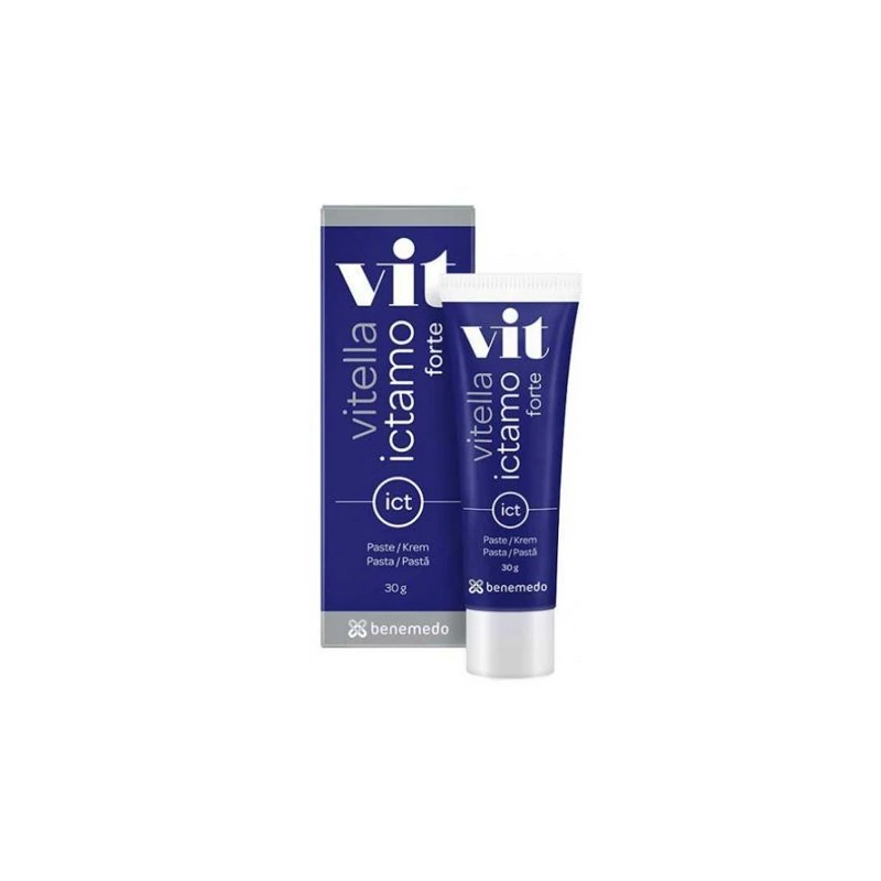 Vitella Ictamo Forte, pastă calmantă cu ihtiol alb, 30 g, Benemedo